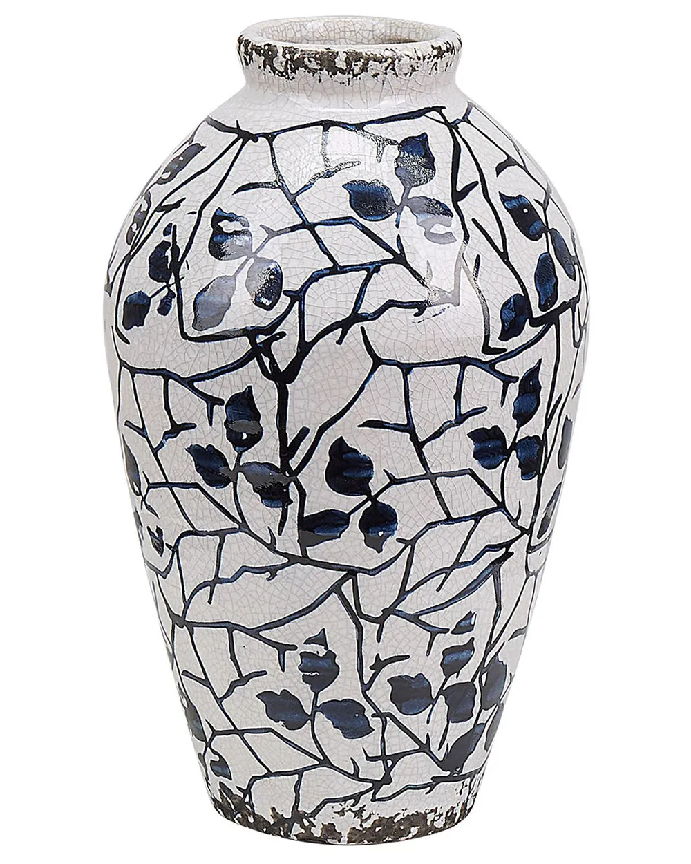 Flower Vase MALLIA 20 cm Stoneware White