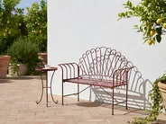 Outdoor Beistelltisch CAVINIA 40 cm 40 cm Metall Burgunderrot_1016318