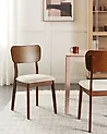 Esszimmerstuhl 2er Set MINIER Holz Dunkelbraun / Beige
