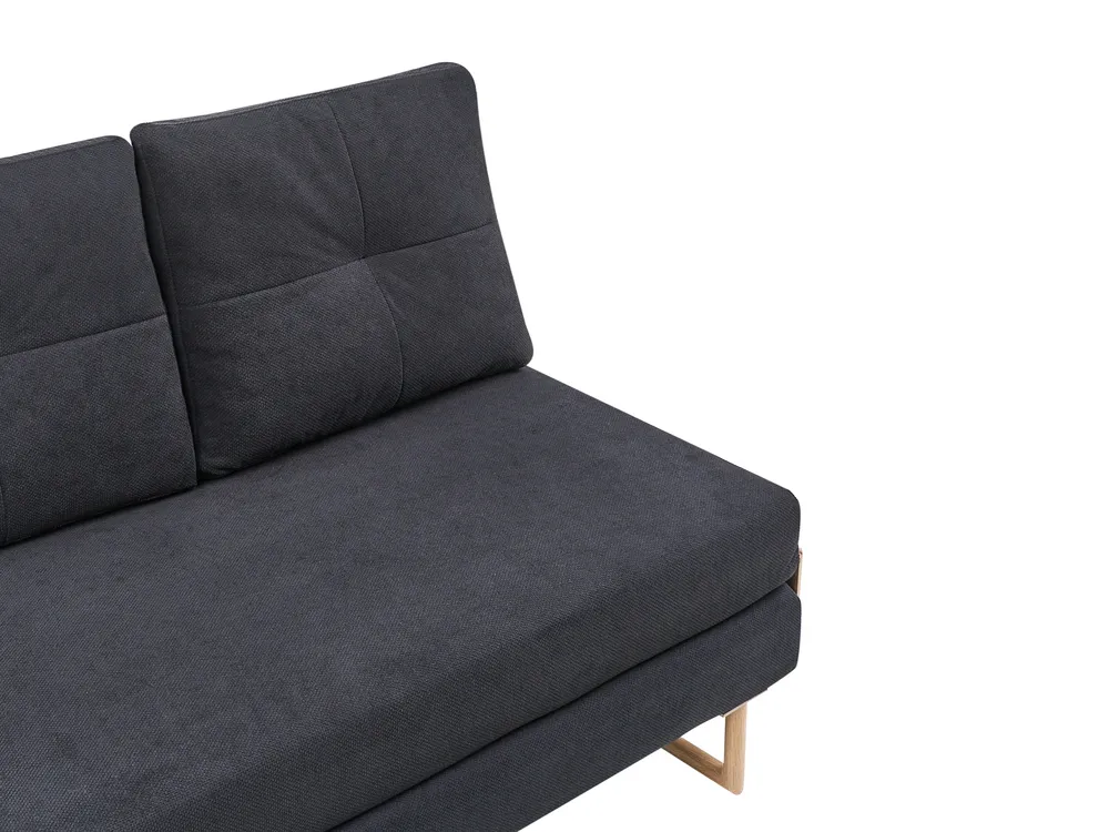 Sofa Bed 2 Seater JERSLEV Fabric Black_1012056