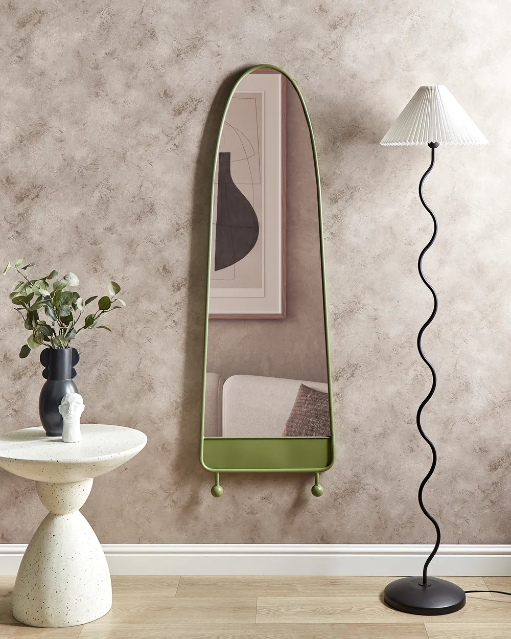 Wandspiegel PARNAY 45 cm 146 cm Metall Olivgrün