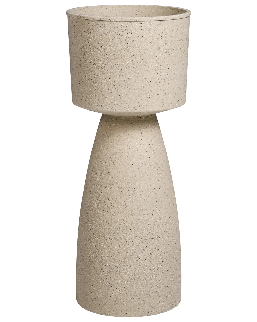 Set of 2 Plant Pots MYOSOTIS 28 cm Beige_1123726