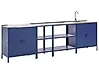 Outdoor-Küche 4er Set mit Spüle VILAMA Blau Metall