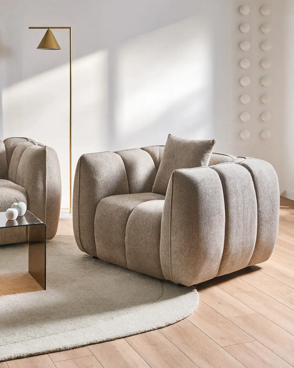 Sofa Set 5-Sitzer NESS Stoff Taupe_1072460