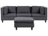 Modulsofa 3-Sitzer UNSTAD mit Ottomane Stoff Dunkelgrau