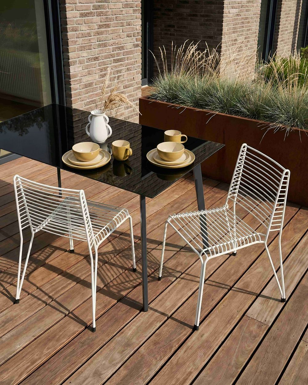 Set of 2 Garden Chairs CHIEVE Metal White