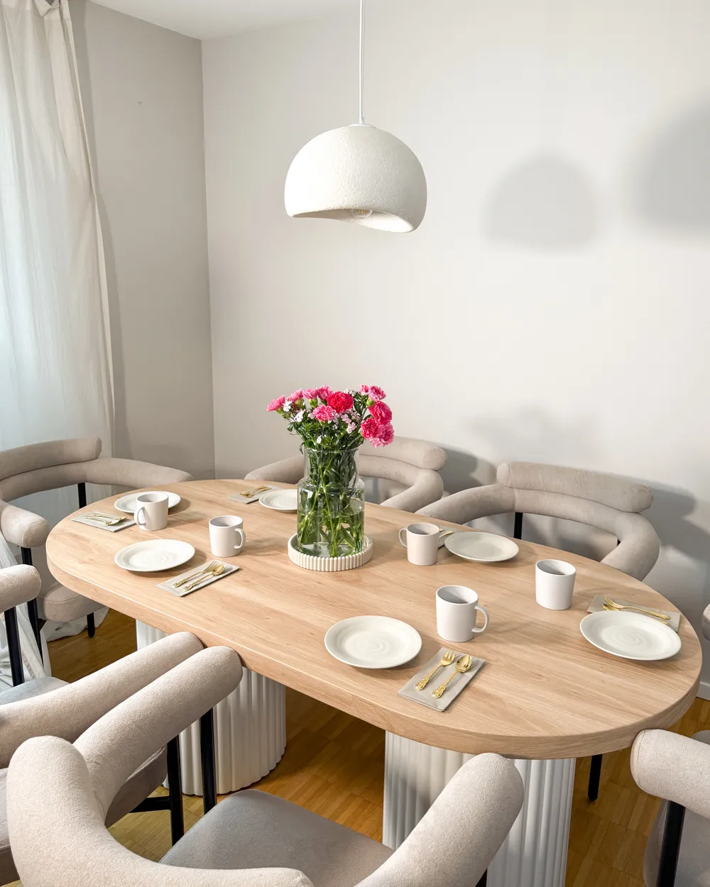 Esszimmerstuhl 2er Set LYNEY Stoff Beige_1012616