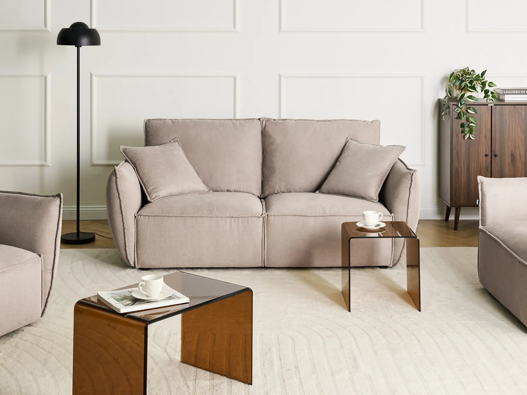 Sofa 3 Seater KUNES Fabric Taupe_1013112