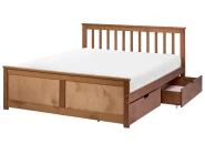Lit avec 2 tiroirs OLENDON Bois de pin Marron 140 x 200 cm_1068484