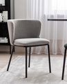 Set of 2 Dining Chairs MINA Fabric Grey