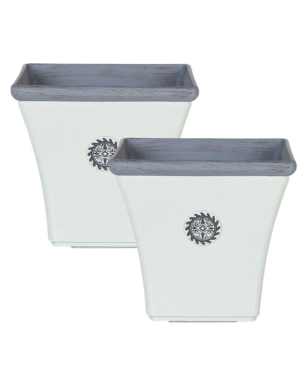 Set mit 2 Blumentöpfen ELATEIA 32 cm Weiß