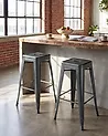 Set mit 2 Barhockern CABRILLO Metall Grau