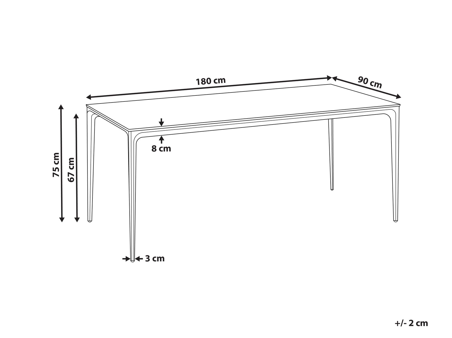 Gartentisch SOVARETO 180 cm 90 cm Holzoptik Hellgrau_1008396