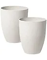 Set mit 2 Blumentöpfen CROTON 43 cm Cremeweiß