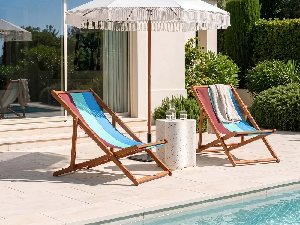 Ersatzstoff für Sonnenliege 2er Set ANZIO/AVELLINO 113 x 44 cm Bunt