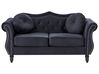Sofa 2-Sitzer SKIEN Samtstoff Schwarz