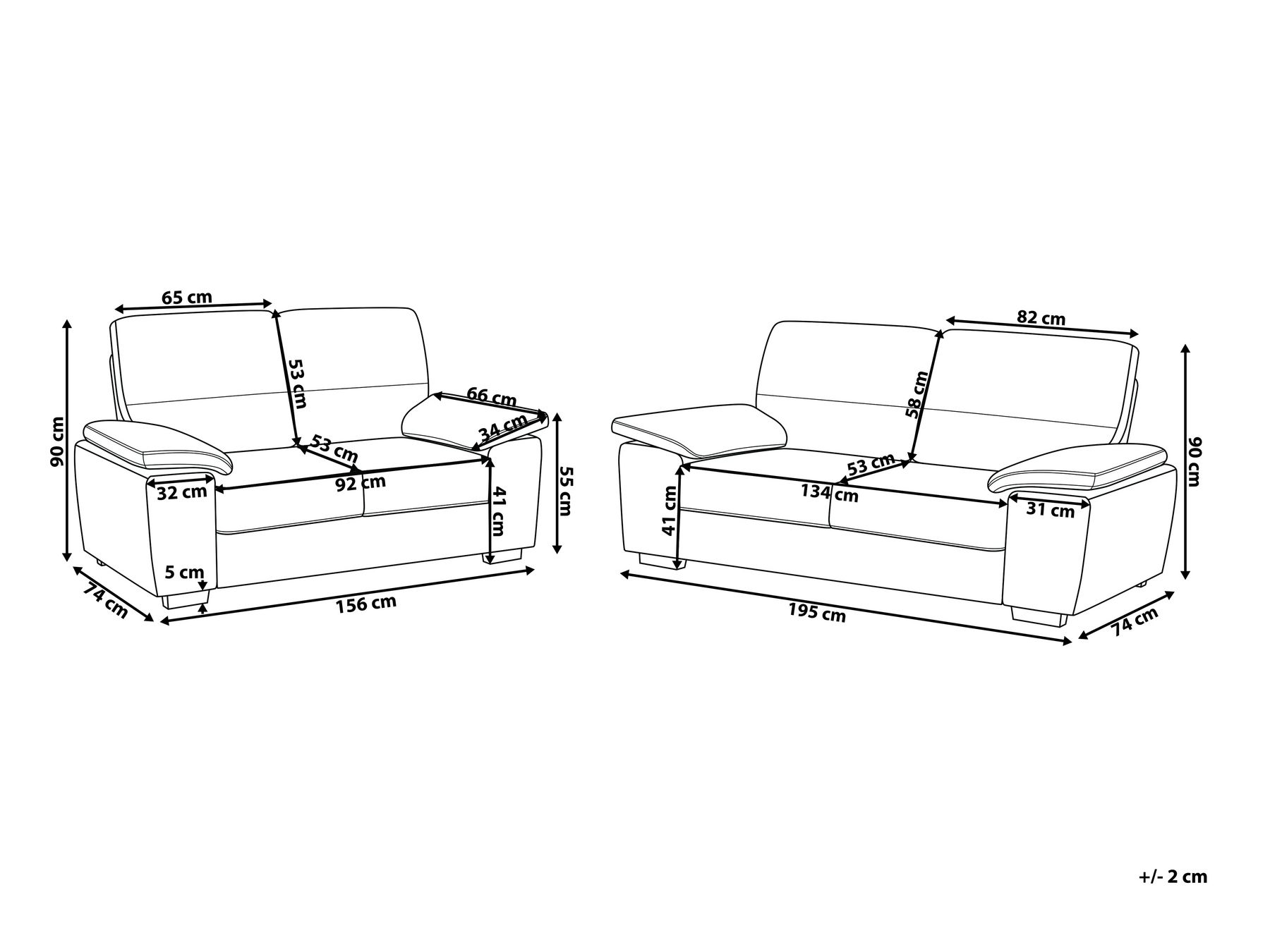 Living Room Set 5 Seater VOGAR Faux Leather Off-White_730294