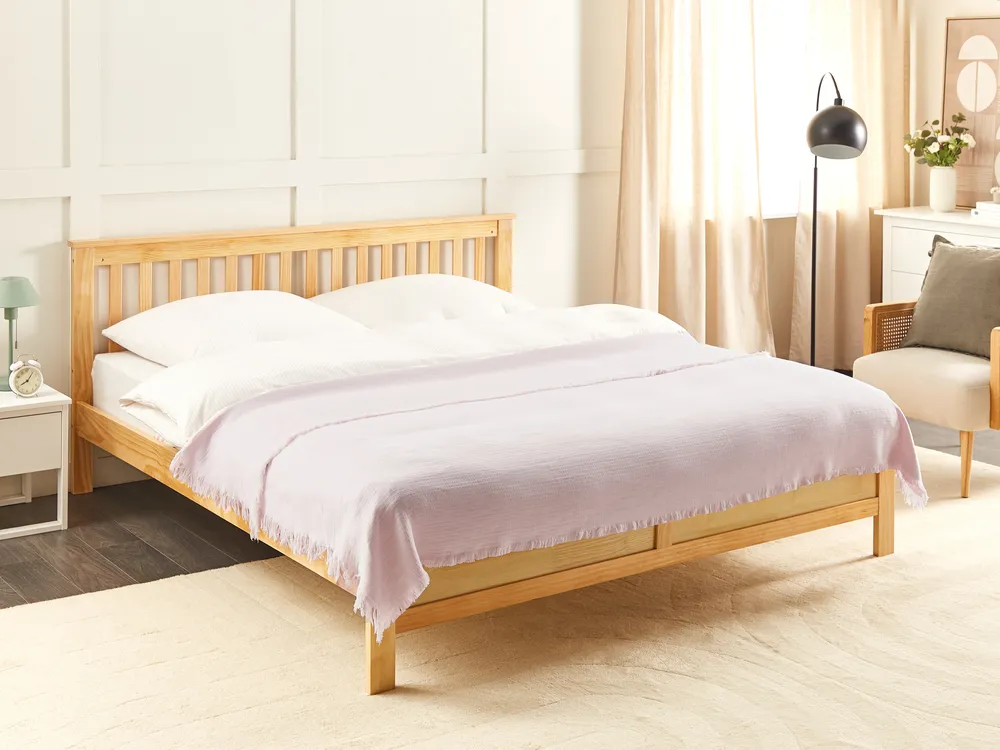 Tagesdecke HALPOLA Baumwolle 200 x 220 cm Rosa_1078763