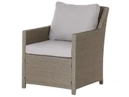 Lounge Set mit Tisch und Ottomane 5-Sitzer FONTI inkl. Kissen Polyrattan Taupe_820255