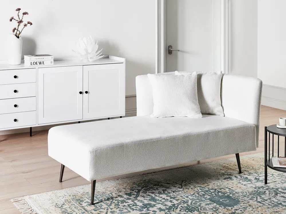 Rechtsseitige Chaiselongue RIOM Stoff Weiß