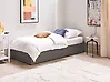 Bett mit Stauraum ohne Kopfteil DINAN Stoff Dunkelgrau 90 x 200 cm