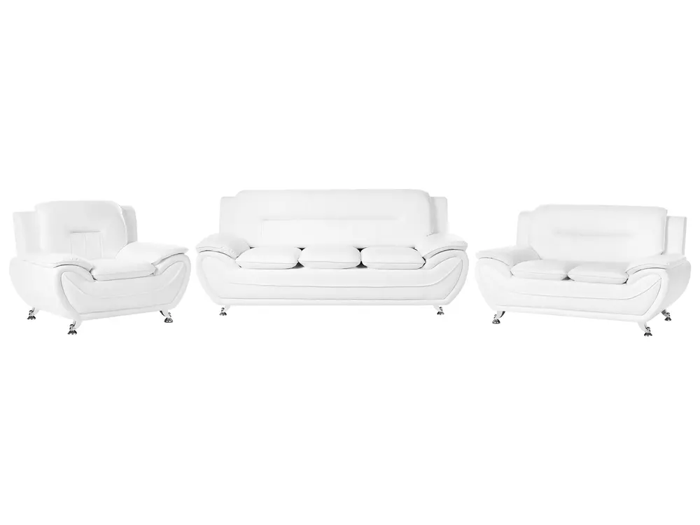 Sofa Set 6-Sitzer LEIRA Kunstleder Weiß