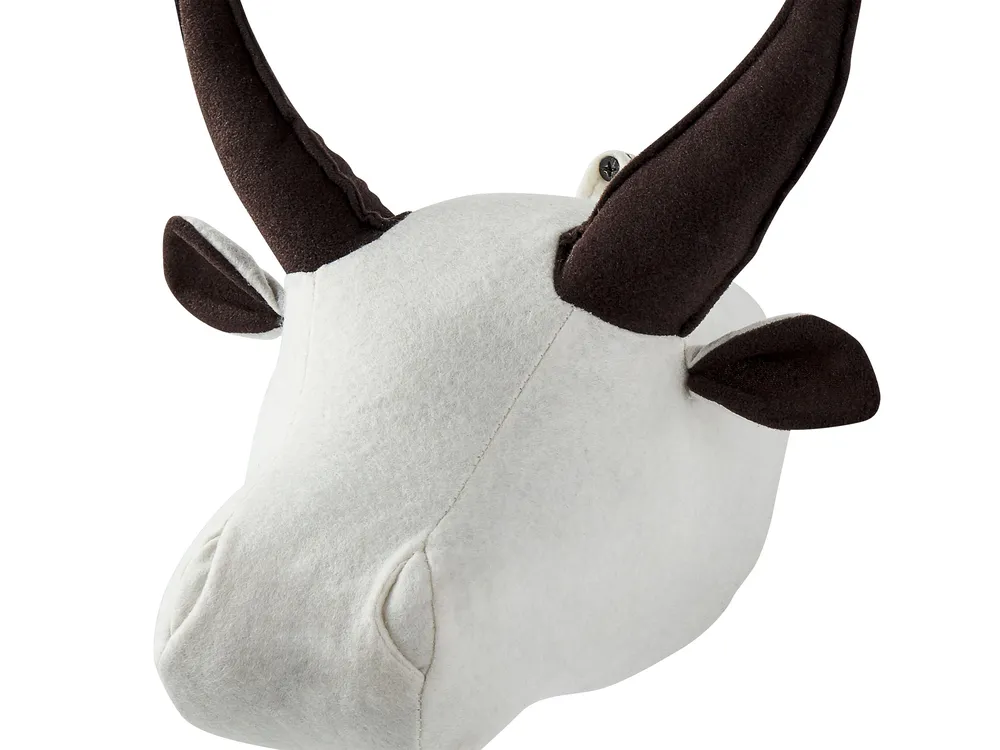 Wanddekoration für Kinder Stier GEOFFREY Baumwolle 24 cm Weiß_848241