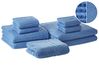 Set of 9 Towels AREORA Cotton Blue