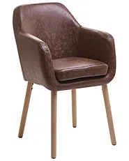 Dining Chair YORKVILLE Faux Leather Dark Brown_1078894