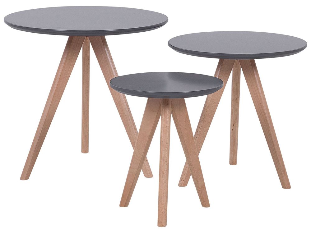 Set of 3 Coffee Tables VEGAS Grey