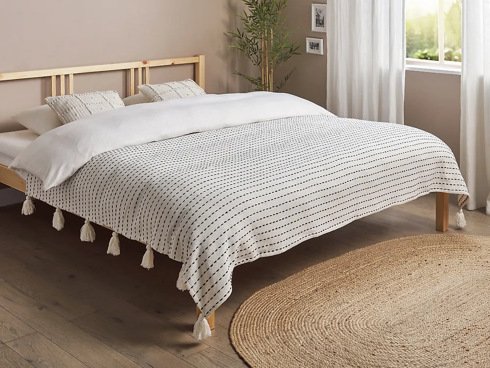 Tagesdecke MODAR Baumwolle 200 x 220 cm Cremeweiß