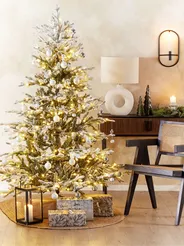 Künstlicher Weihnachtsbaum mit Schnee LED TATLOW 210 cm Grün_836454