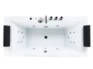 Whirlwanne Eckmodell mit LED MONTEGO 172 x 83 cm Weiß_919435