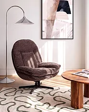 Fauteuil pivotant AREMARK Tissu chenille Marron foncé_1162086