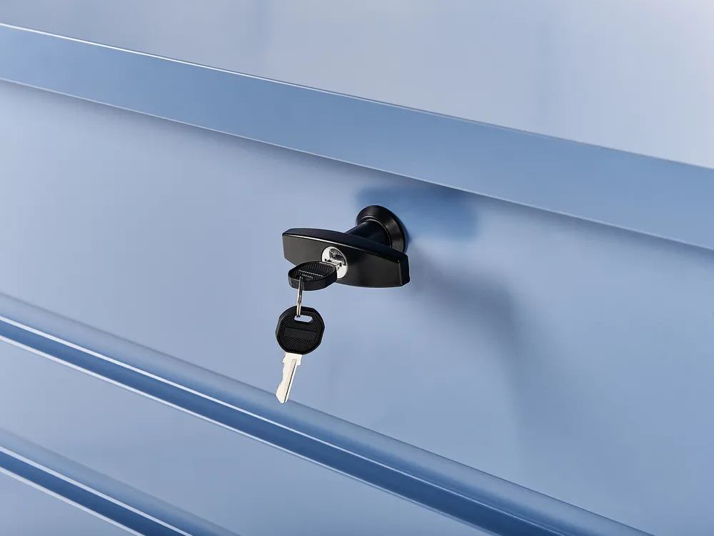 Aufbewahrungsbox CEBROSA 132 cm 62 cm Metall Blau_944760