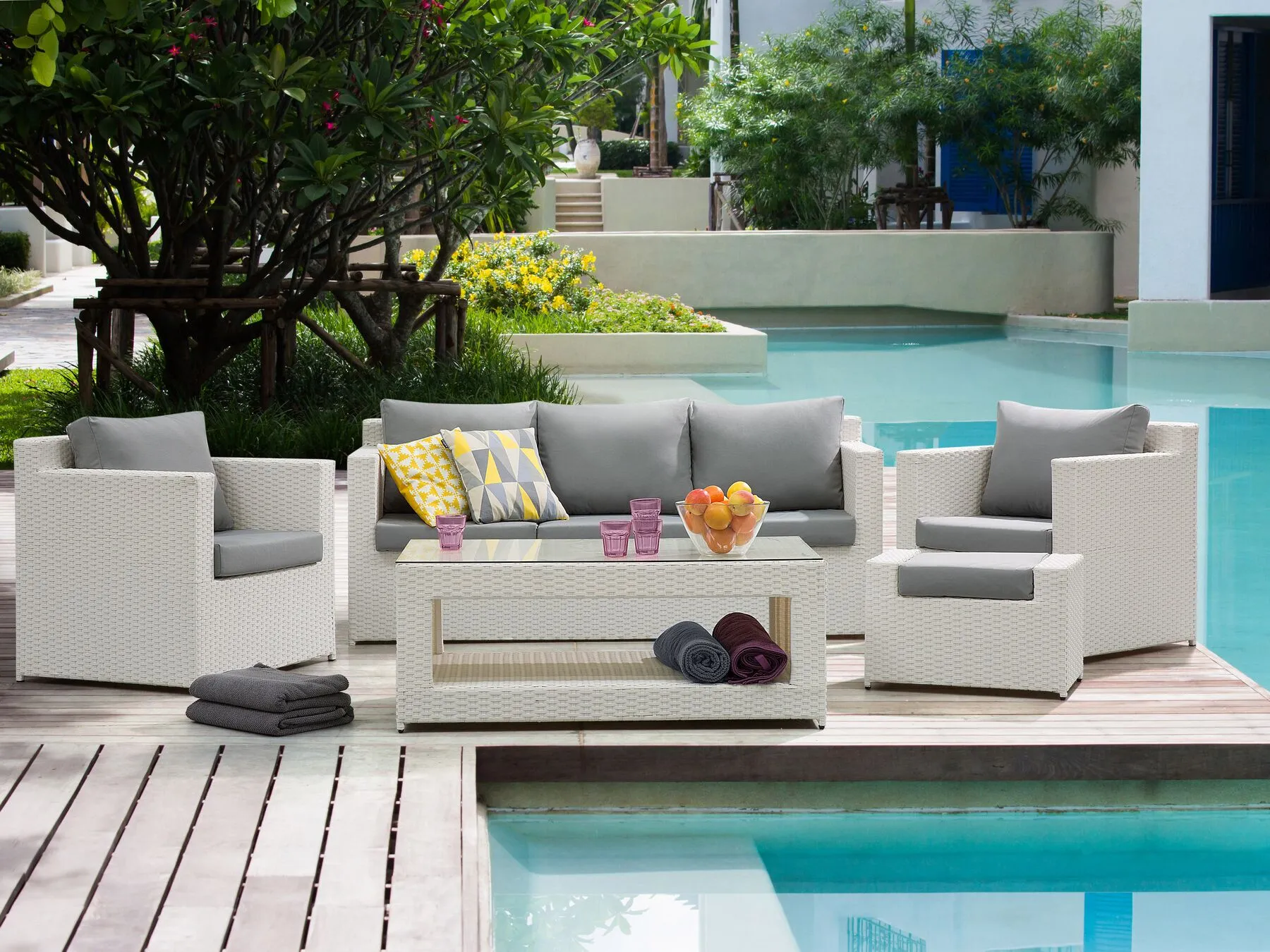 Outdoor Kissenbezug Set ROMA Grau_900721