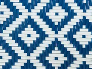 Gartenmöbel Set 4-Sitzer CASPRI Polyrattan Blau / Weiß_1090702