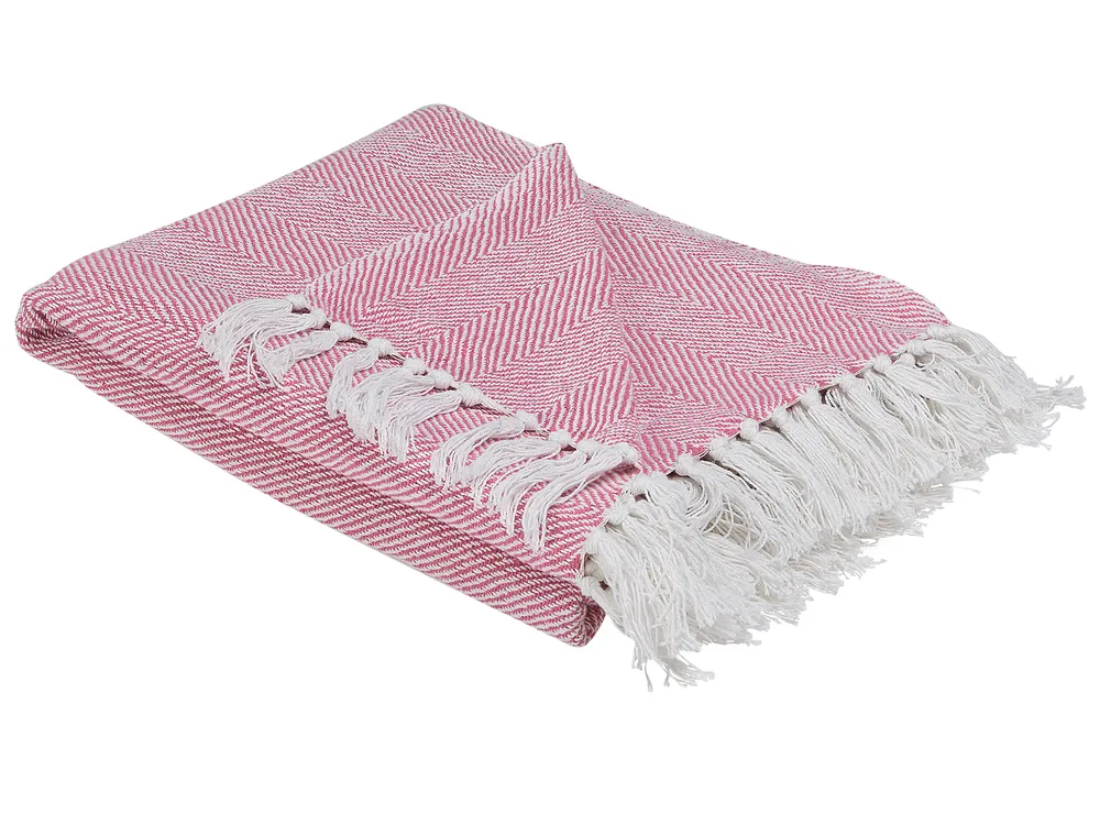 Kuscheldecke TANGIER Baumwolle 130 x 160 cm Rosa
