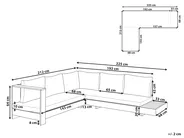 Garten Ecksofa 5-Sitzer MARETTIMO zertifiziertes Akazienholz Cremeweiß rechtsseitig_834022