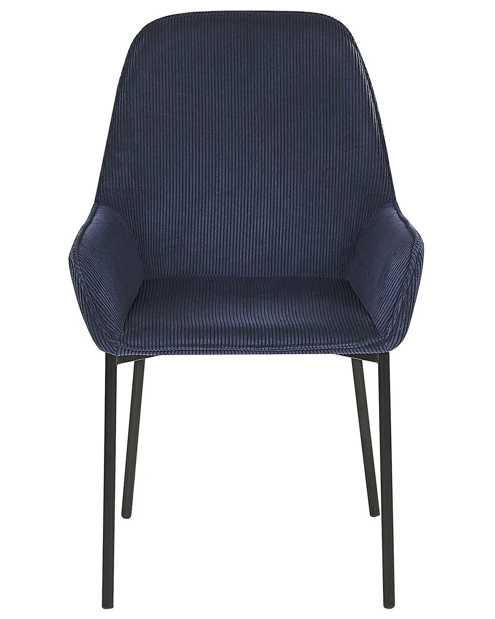 Set of 2 Dining Chairs LOVERNA Corduroy Dark Blue_780020
