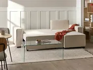 Eckschlafsofa 3-Sitzer EDANE mit Stauraum Bouclé Cremeweiß linksseitig_1057052