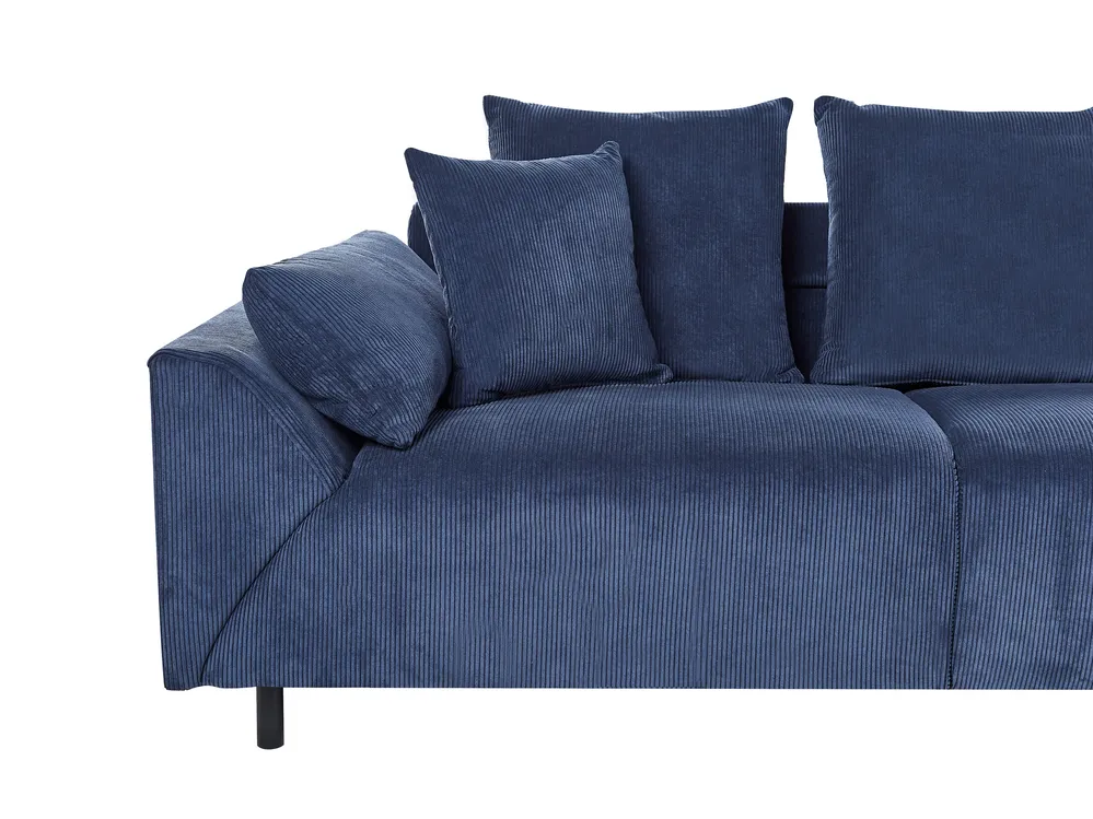 Ecksofa 4-Sitzer LUNNER Cord Dunkelblau linksseitig_961066
