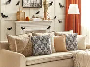 Dekokissen 2er Set FANATE 45 x 45 cm Samtstoff Grau Abstraktes Muster_830220