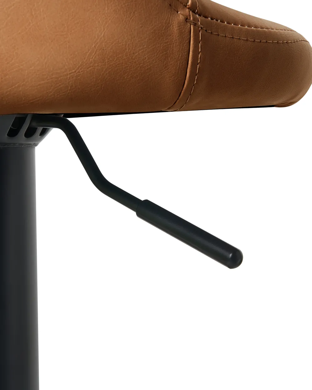 Set of 2 Bar Stools MEEDER Swivel Faux Leather Brown_1011357