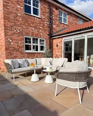 Gartensofa Set 7-Sitzer ROBELLA mit Tischen Beige_1072081
