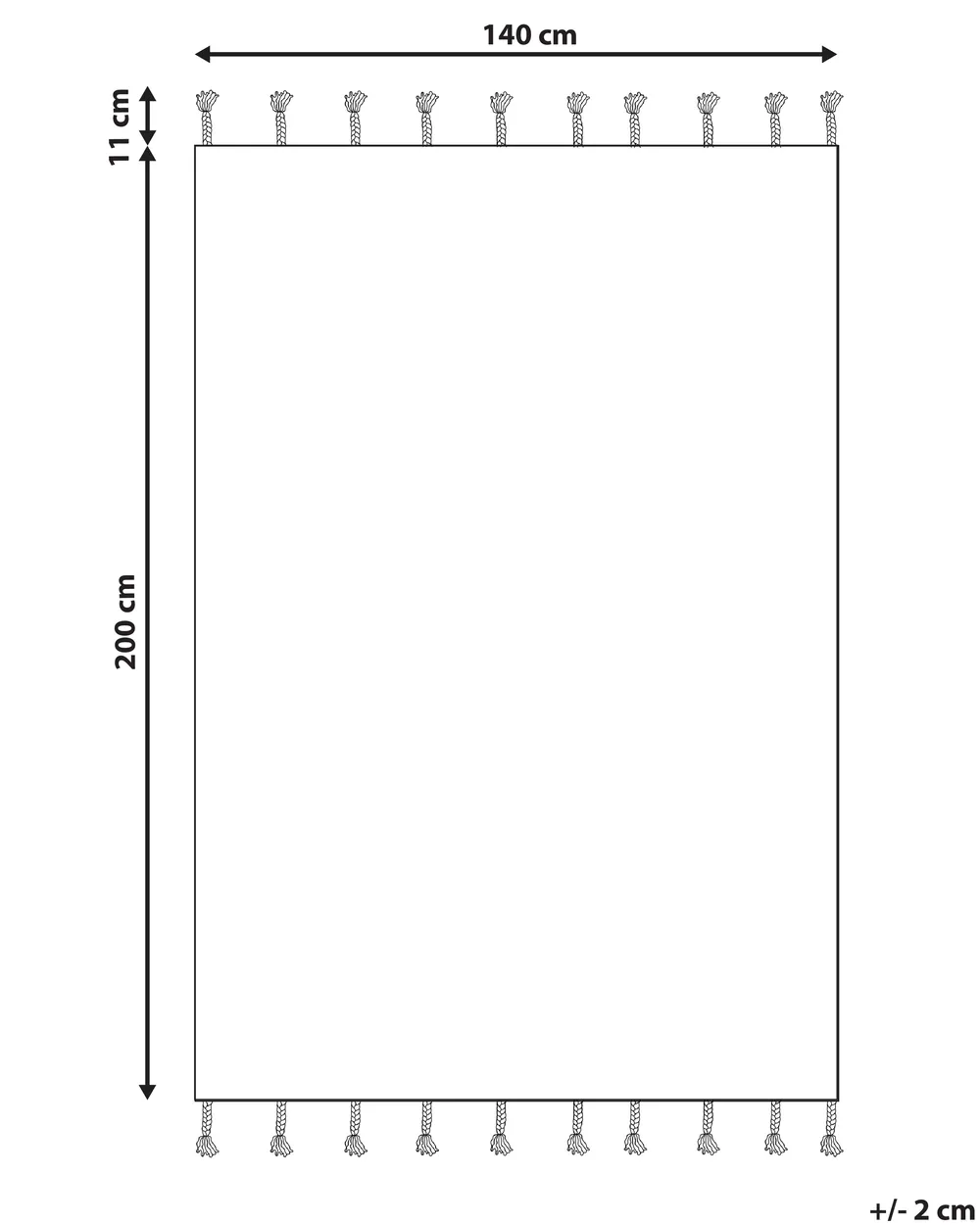 Teppich CORUM Schwarz 140 x 200 cm Baumwolle_839503