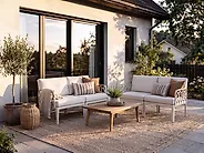 Gartensofa Set 4-Sitzer ERICHE Hellbeige_1188046