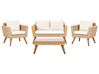 Lounge Set mit Tisch 4-Sitzer VITTORIA Polyrattan Cremeweiß