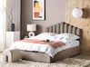 Bett mit Stauraum VINCENNES Samtstoff Taupe 180 x 200 cm