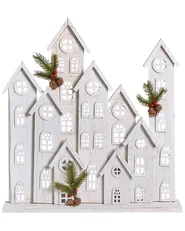 Weihnachtsdekoration LED MAAVESI 53 cm Haus Weiß_1028290
